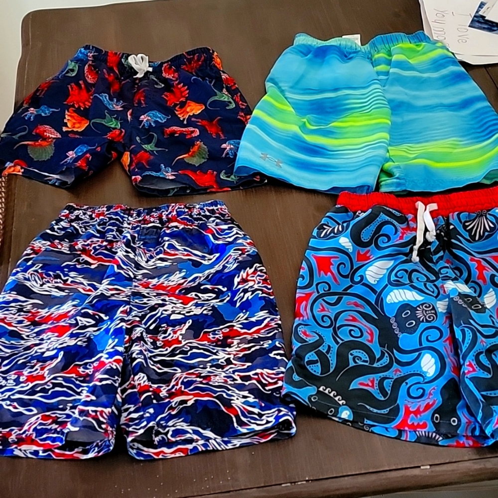 Boy swim trunks, lot of 4